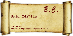 Baig Célia névjegykártya